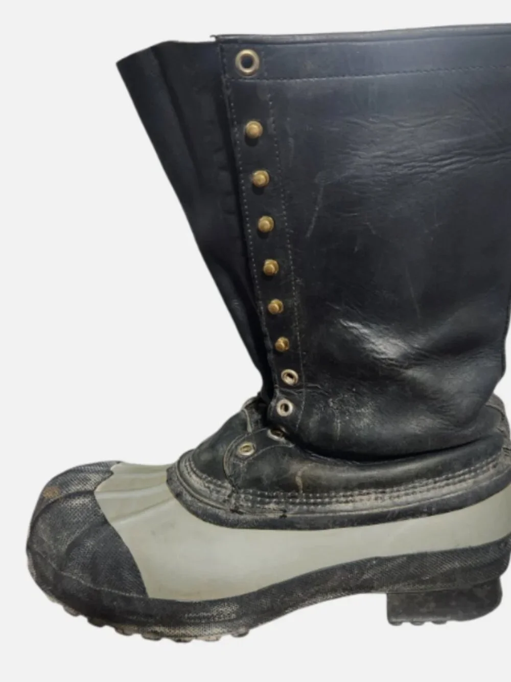 Whites Snow Pac Boots Mens Size 10 Leather Rubber Lace Up Knee High